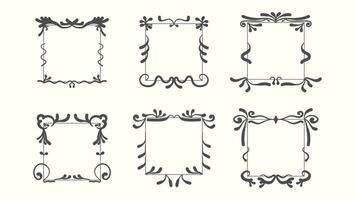 Calligraphic ornamental frame. Decorative vintage square frame and retro vector