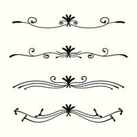 Ornamental dividers floral frames. Collection of hand drawn borders. Decoration vintage style design vector