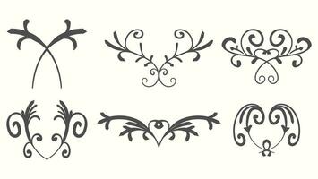 Label ornament divider. Collection of hand drawn borders. Decoration vintage style design vector