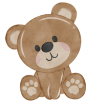 Brown bear wearing Christmas costume, Creative with illustration in flat design,watercolor. png
