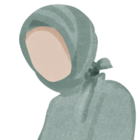 tecknad serie karaktär, muslim kvinnor bär hijab med bedjande, kreativ med illustration i platt design. png