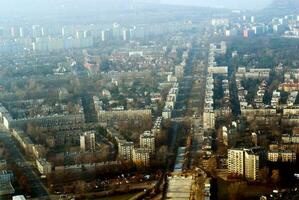 autumn aerial photo of Warsaw Bialoleka in Poland