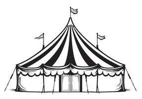 Circus tent sketch hand drawn vector illustration