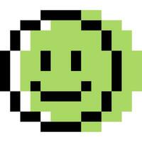 Smile cartoon icon in pixel style vector