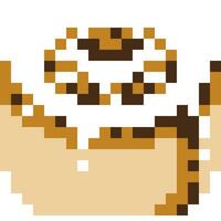 Cinnamon roll cartoon icon in pixel style vector