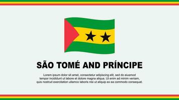 Sao Tome And Principe Flag Abstract Background Design Template. Sao Tome And Principe Independence Day Banner Social Media Vector Illustration. Design