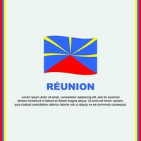 Reunion Flag Background Design Template. Reunion Independence Day Banner Social Media Post. Cartoon vector