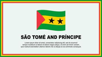 Sao Tome And Principe Flag Abstract Background Design Template. Sao Tome And Principe Independence Day Banner Social Media Vector Illustration. Banner