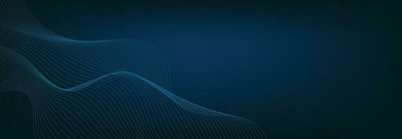 Abstract Banner Template with Blue wavy lines. Technology Banner. vector