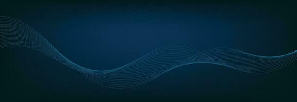 Abstract Banner Template with Blue wavy lines. Technology Banner. vector
