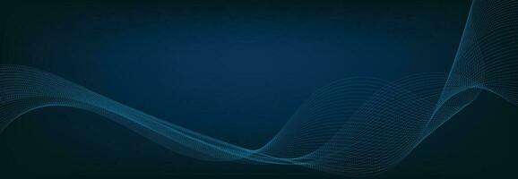 Abstract Banner Template with Blue wavy lines. Technology Banner. vector