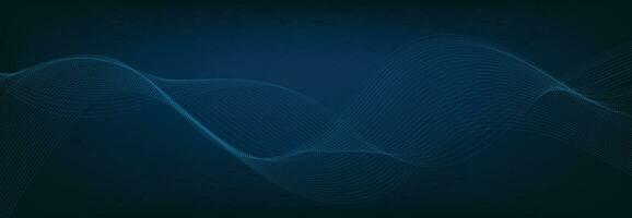 Abstract Banner Template with Blue wavy lines. Technology Banner. vector