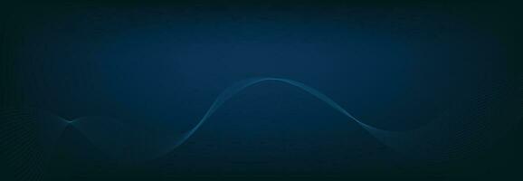 Abstract Banner Template with Blue wavy lines. Technology Banner. vector