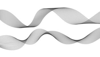 Lines for the Background. Black Stripes on a White Background. Set of Wavy Lines. Multiple Line Waves. Grey Waves with Lines. Vector Waves Set. Curved Wavy Line, Smooth Stripe.