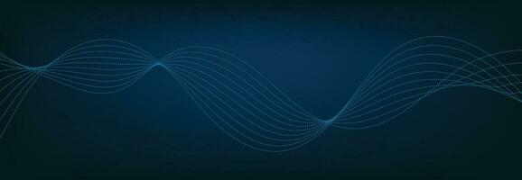 Abstract Banner Template with Blue wavy lines. Technology Banner. vector