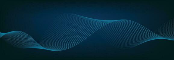 Abstract Banner Template with Blue wavy lines. Technology Banner. vector