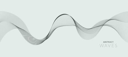 Modern Vector Background with Black Wavy Lines.