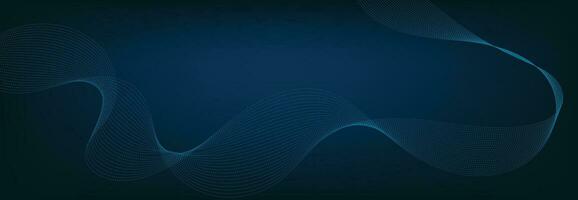 Abstract Banner Template with Blue wavy lines. Technology Banner. vector