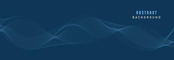 Vector Data Technology Background. Dotted Halftone Waves Connecting Dots and Lines on a Blue Background.