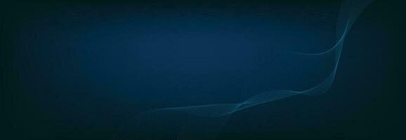 Abstract Banner Template with Blue wavy lines. Technology Banner. vector
