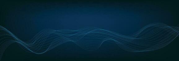 Abstract Banner Template with Blue wavy lines. Technology Banner. vector