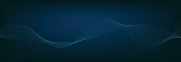 Abstract Banner Template with Blue wavy lines. Technology Banner. vector