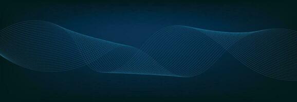 Abstract Banner Template with Blue wavy lines. Technology Banner. vector