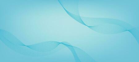 Abstract Blue Gradient Background Template with Blue Dotted Wavy Lines. Winter Background. vector