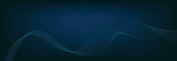 Abstract Banner Template with Blue wavy lines. Technology Banner. vector