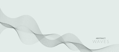 Modern Vector Background with Black Wavy Lines.