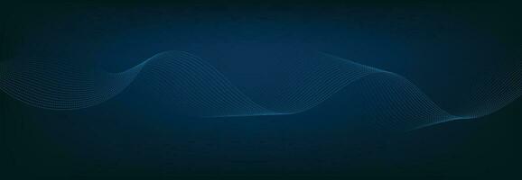 Abstract Banner Template with Blue wavy lines. Technology Banner. vector