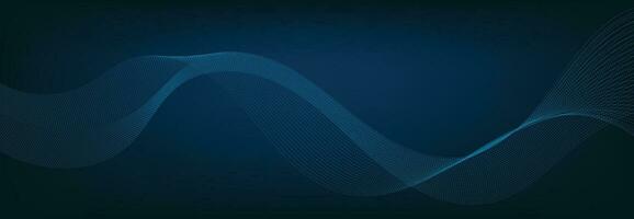 Abstract Banner Template with Blue wavy lines. Technology Banner. vector