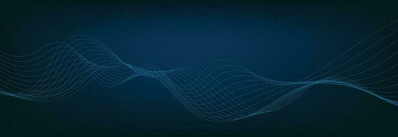 Abstract Banner Template with Blue wavy lines. Technology Banner. vector