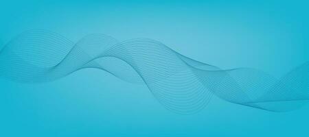 Abstract Blue Gradient Background Template with Blue Wavy Lines. Winter Background. vector