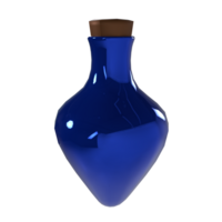 azul vaso botella con de madera tapa en transparente antecedentes png