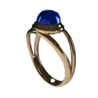 a ring with a blue stone on it png