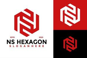 Simple Modern Letter SN Hexagon Logo design vector symbol icon illustration