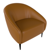 a brown leather chair on a transparent background png