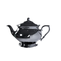 a black teapot on a transparent background png