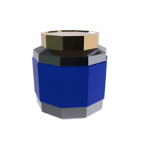 een blauw en goud pot met een deksel png