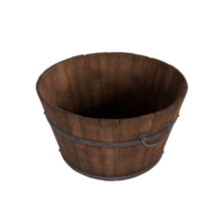 a wooden bucket on a transparent background png