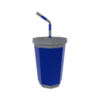 blue drink cup with straw on transparent background png