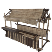 un de madera mesa con un mesa paño en eso png