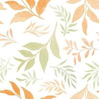 Floral seamless pattern. Branch with leaves gentle autumnal texture. Flourish nature summer garden textured leaves background vector