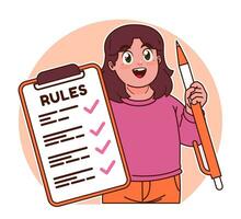 Little girl explains the rules vector