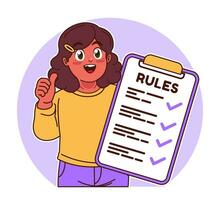 Little black girl explains the rules vector