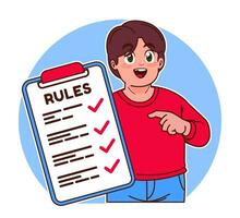 Little boy explains the rules vector