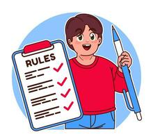 Little boy explains the rules vector