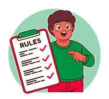 Little black boy explains the rules vector