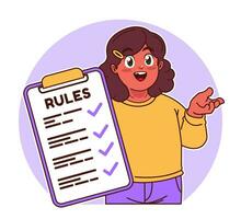 Little black girl explains the rules vector